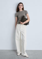 T-Shirt Manches Courtes Cintré - Light/Pastel Brown