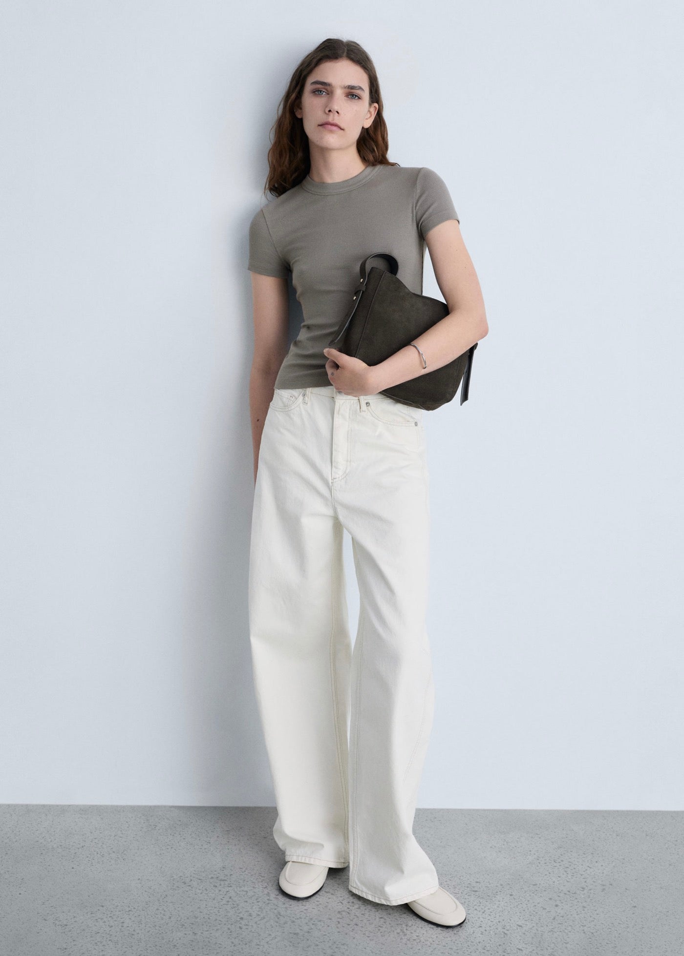T-Shirt Manches Courtes Cintré - Light/Pastel Brown