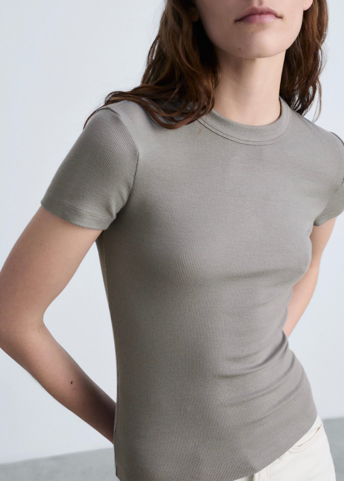 T-Shirt Manches Courtes Cintré - Light/Pastel Brown