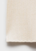 Pantalon Flare Maille Côtelée - Ecru