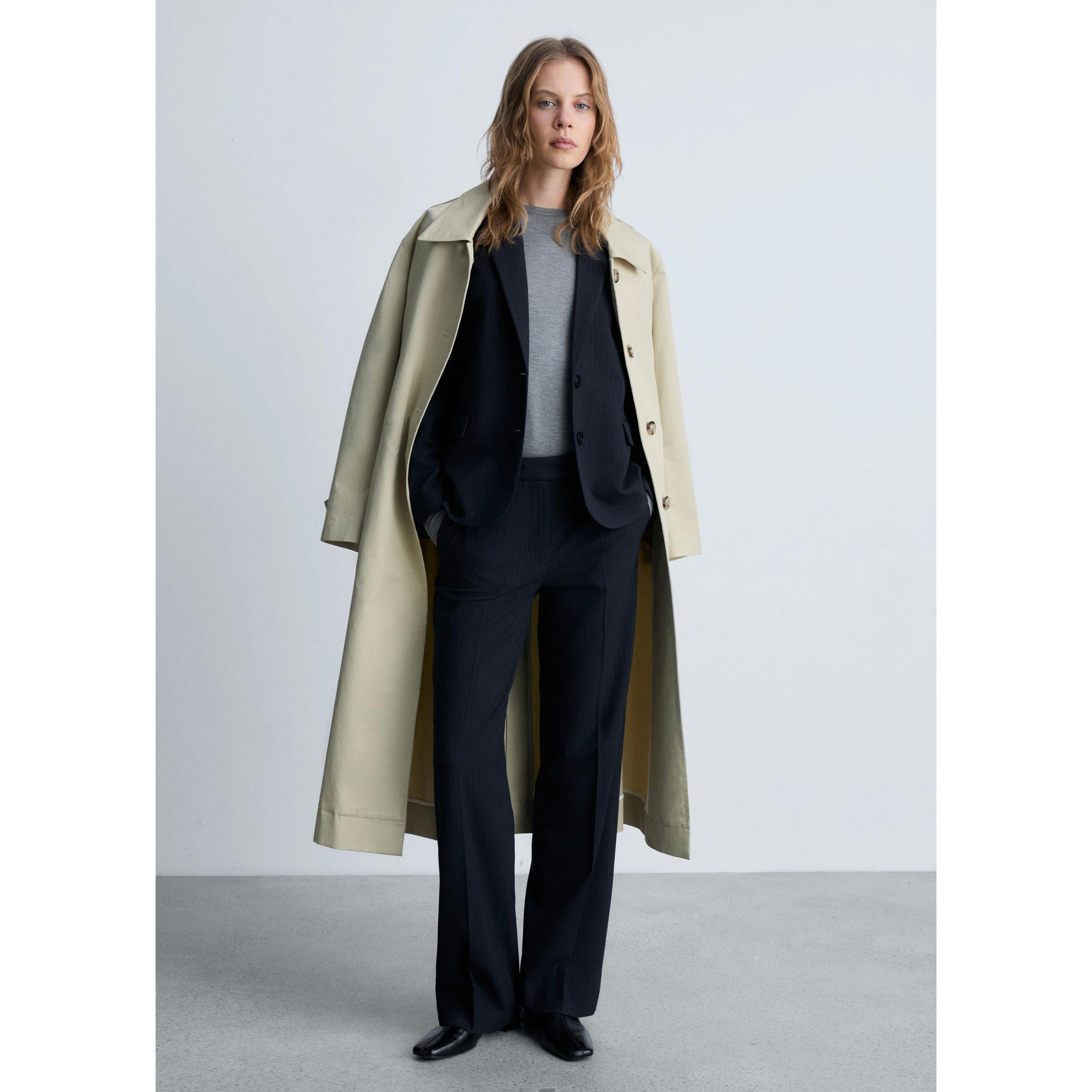 Pantalon De Costume Fines Rayures - Dark Navy