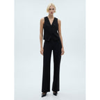 Straight Knit Trousers - Black