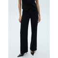 Straight Knit Trousers - Black