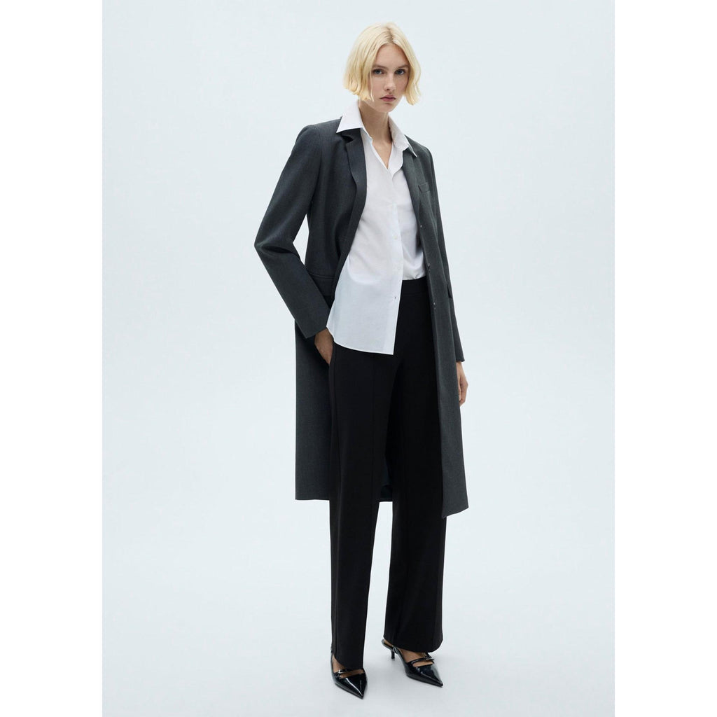 Straight Knit Trousers - Black