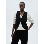 Straight Knit Trousers - Black