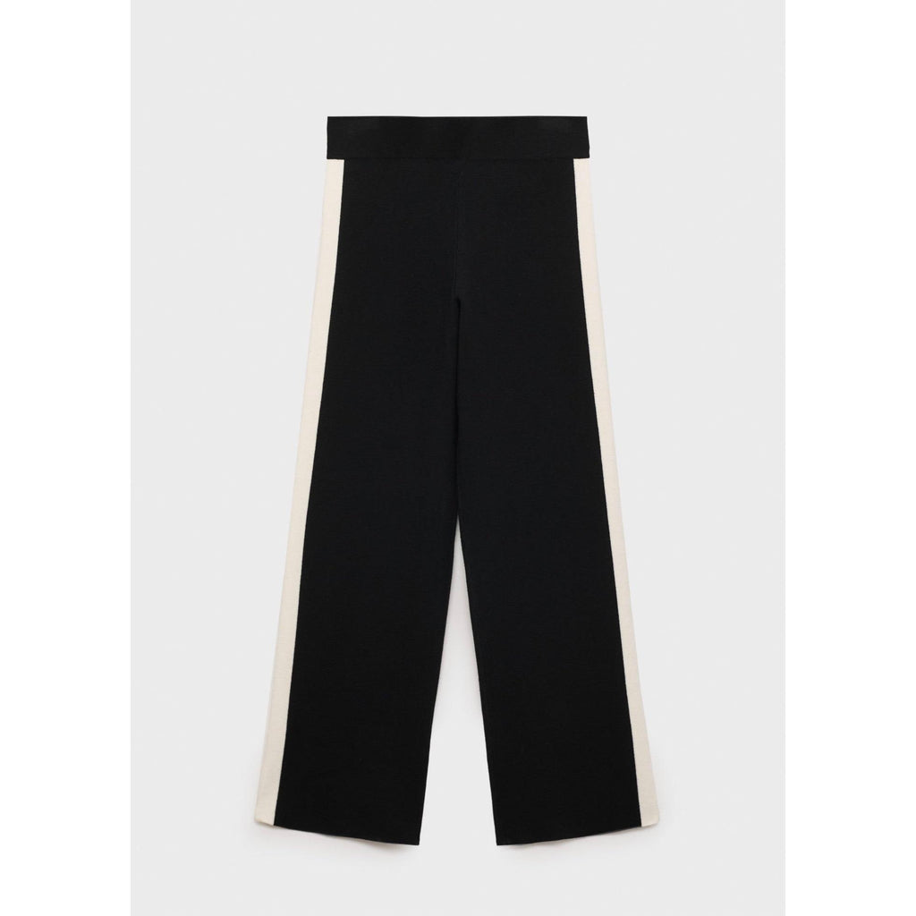 Pantalon Maille Rayure Contrastante - Black