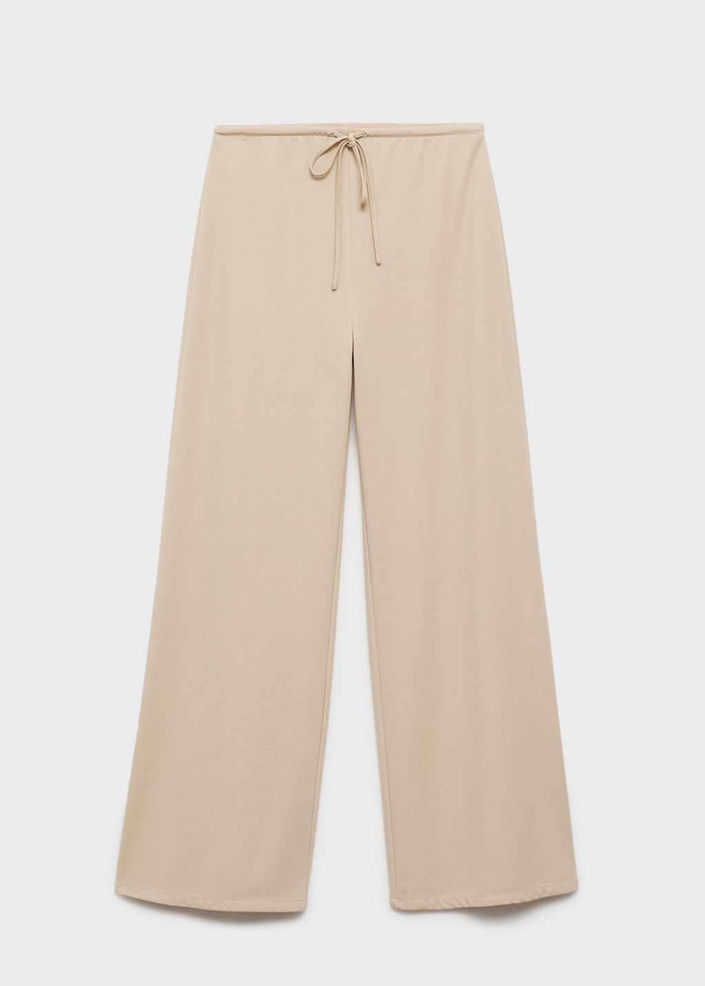 Wide-leg trousers with elasticated waist - Natural