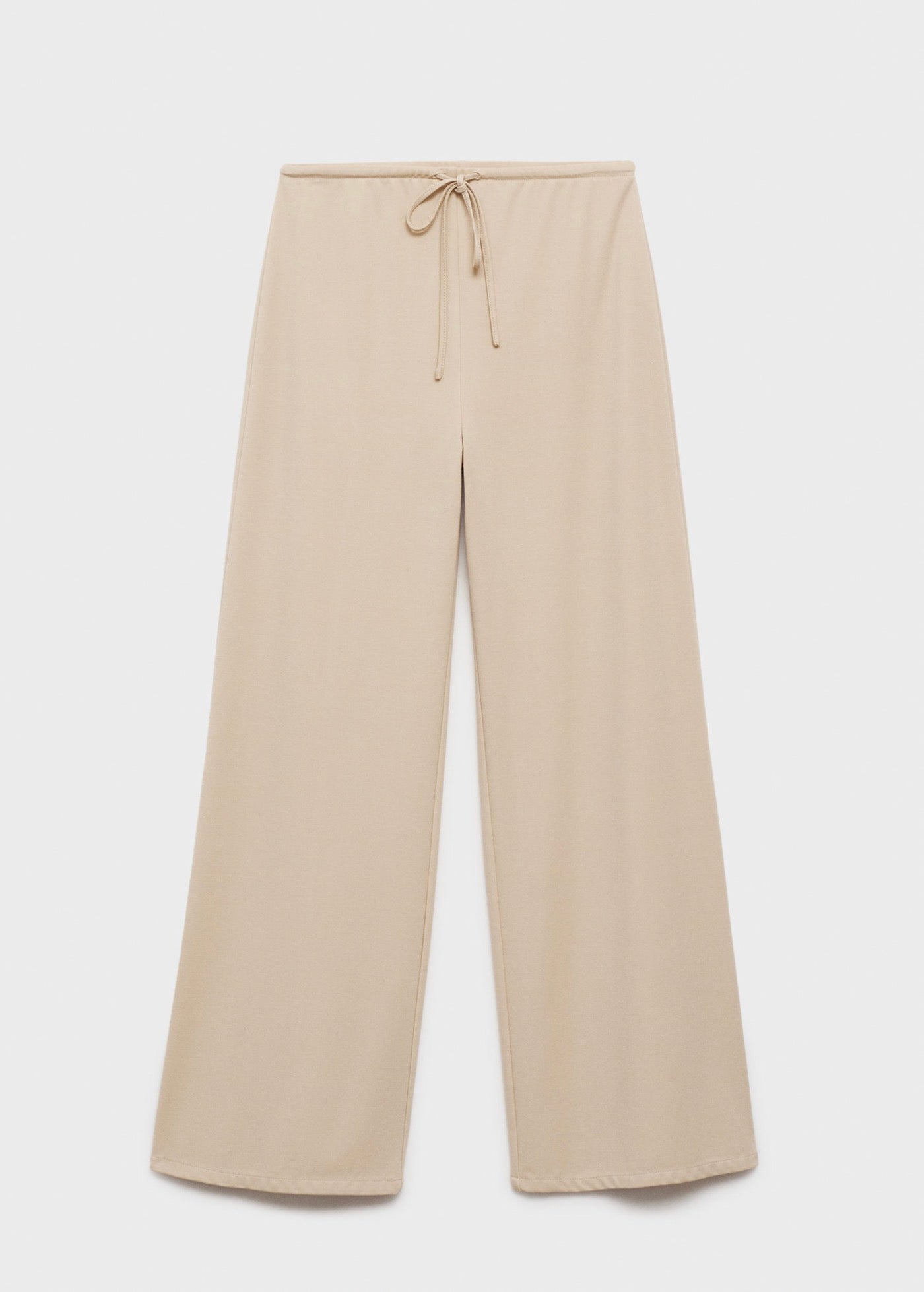 Wide-leg trousers with elasticated waist - Natural