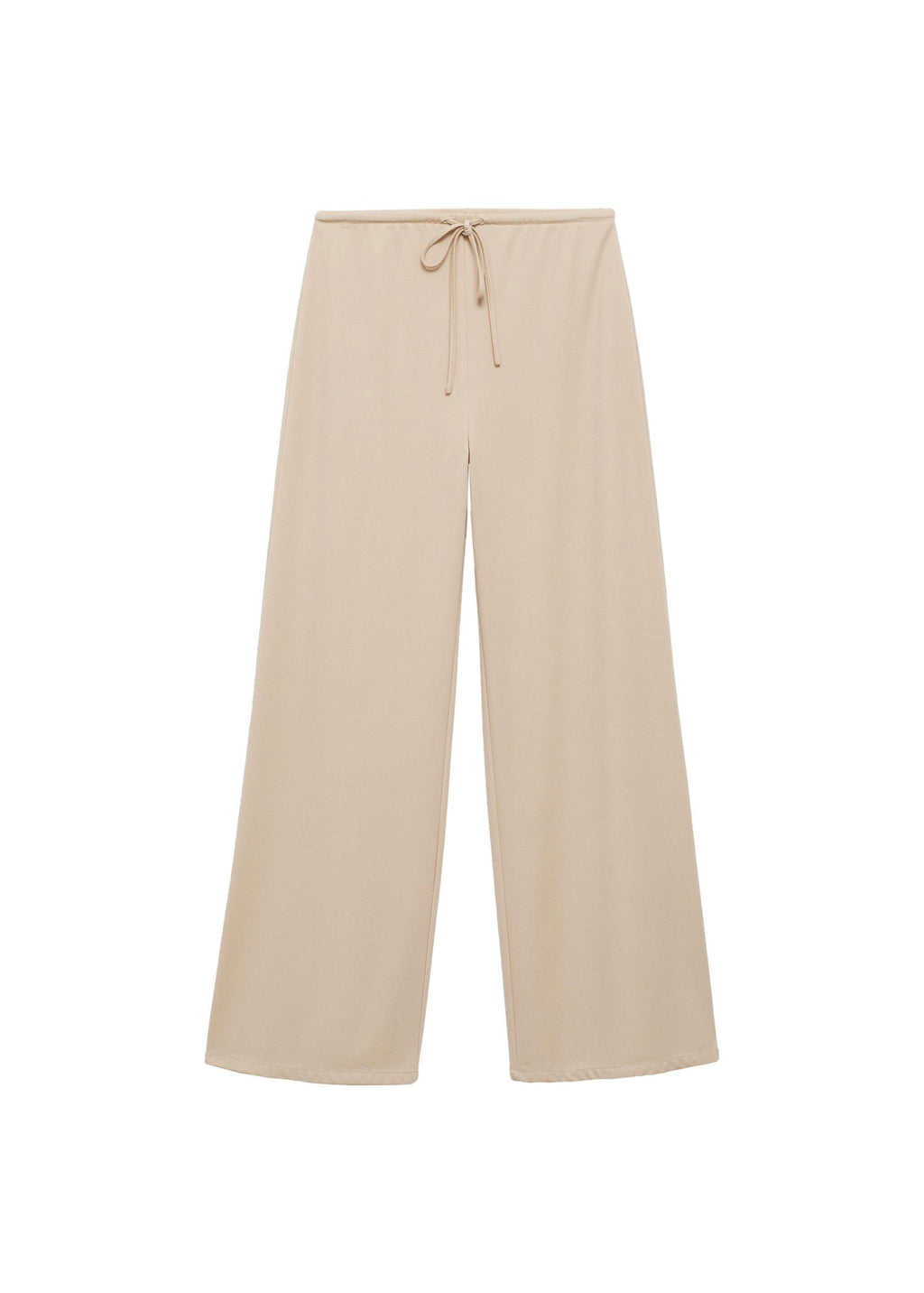 Wide-leg trousers with elasticated waist - Natural