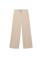 Wide-leg trousers with elasticated waist - Natural