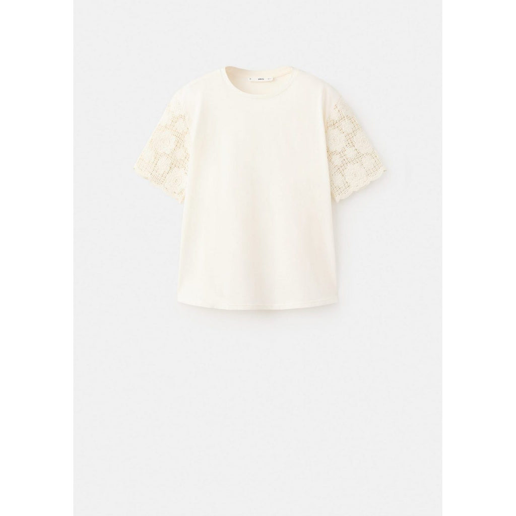 Maternity Crochet-Sleeve T-Shirt