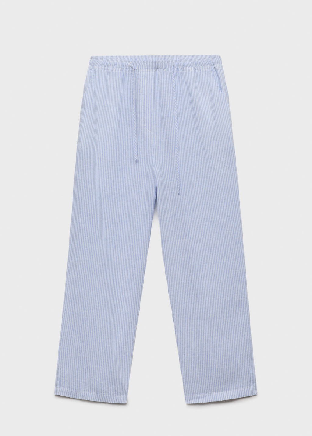 Straight Linen Trousers - Sky Blue