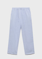 Straight Linen Trousers - Sky Blue