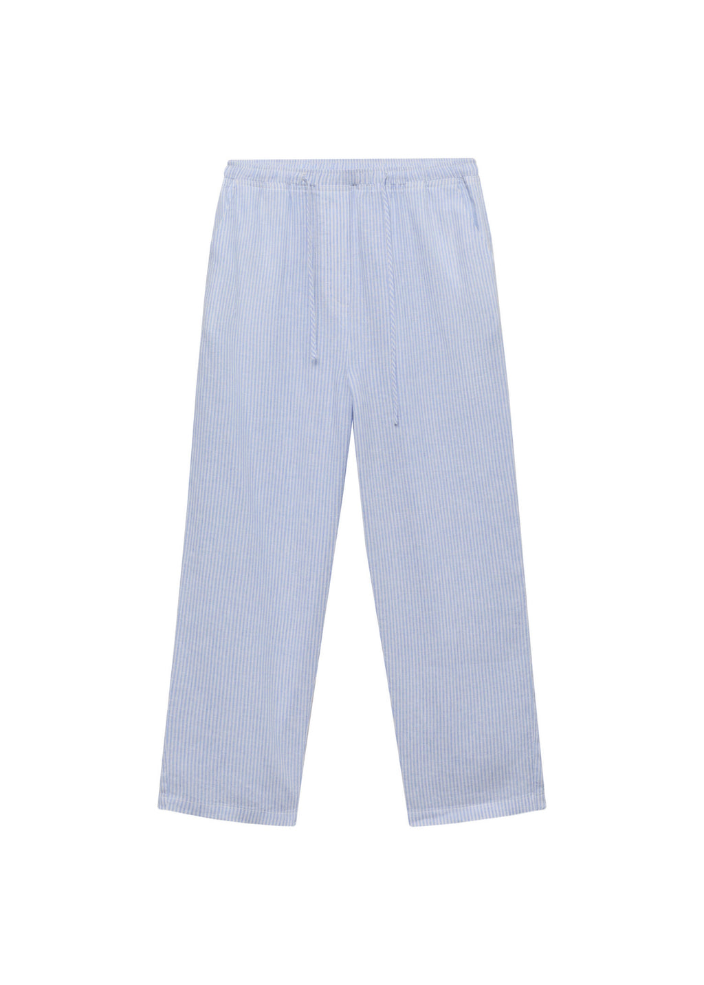 Straight Linen Trousers - Sky Blue