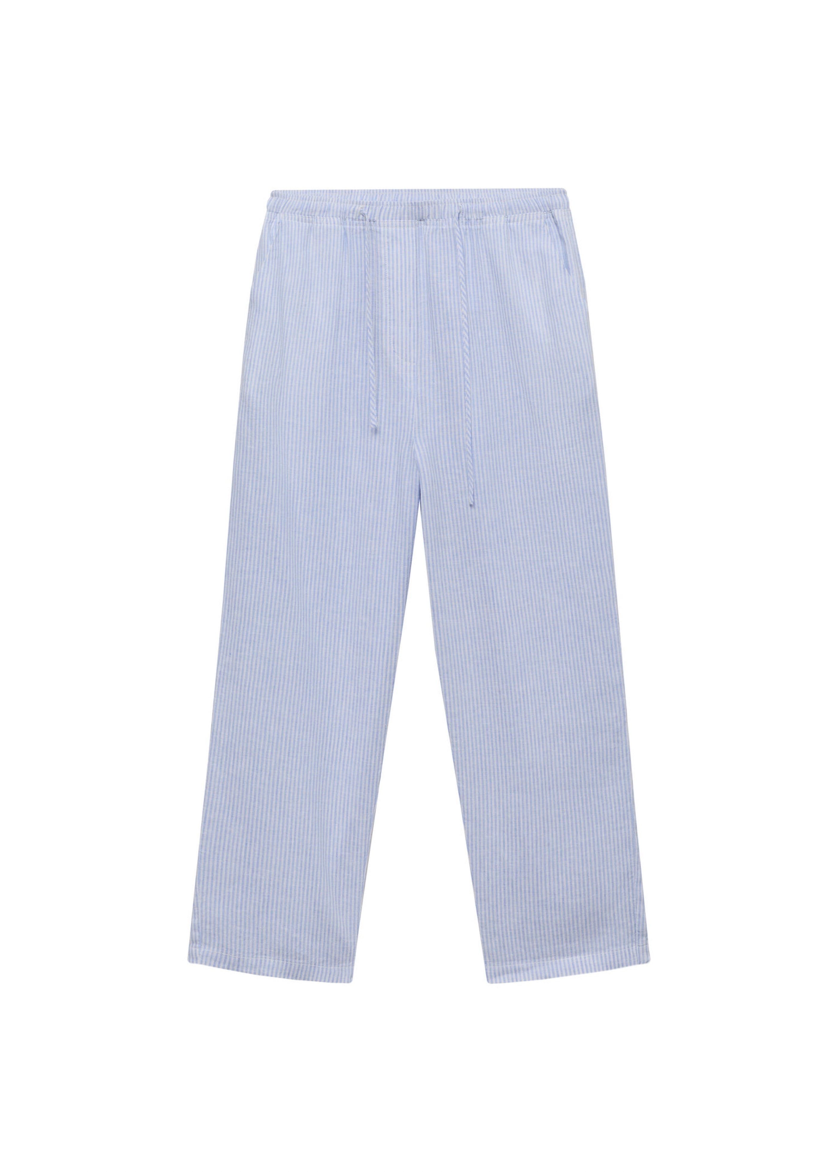Straight Linen Trousers - Sky Blue
