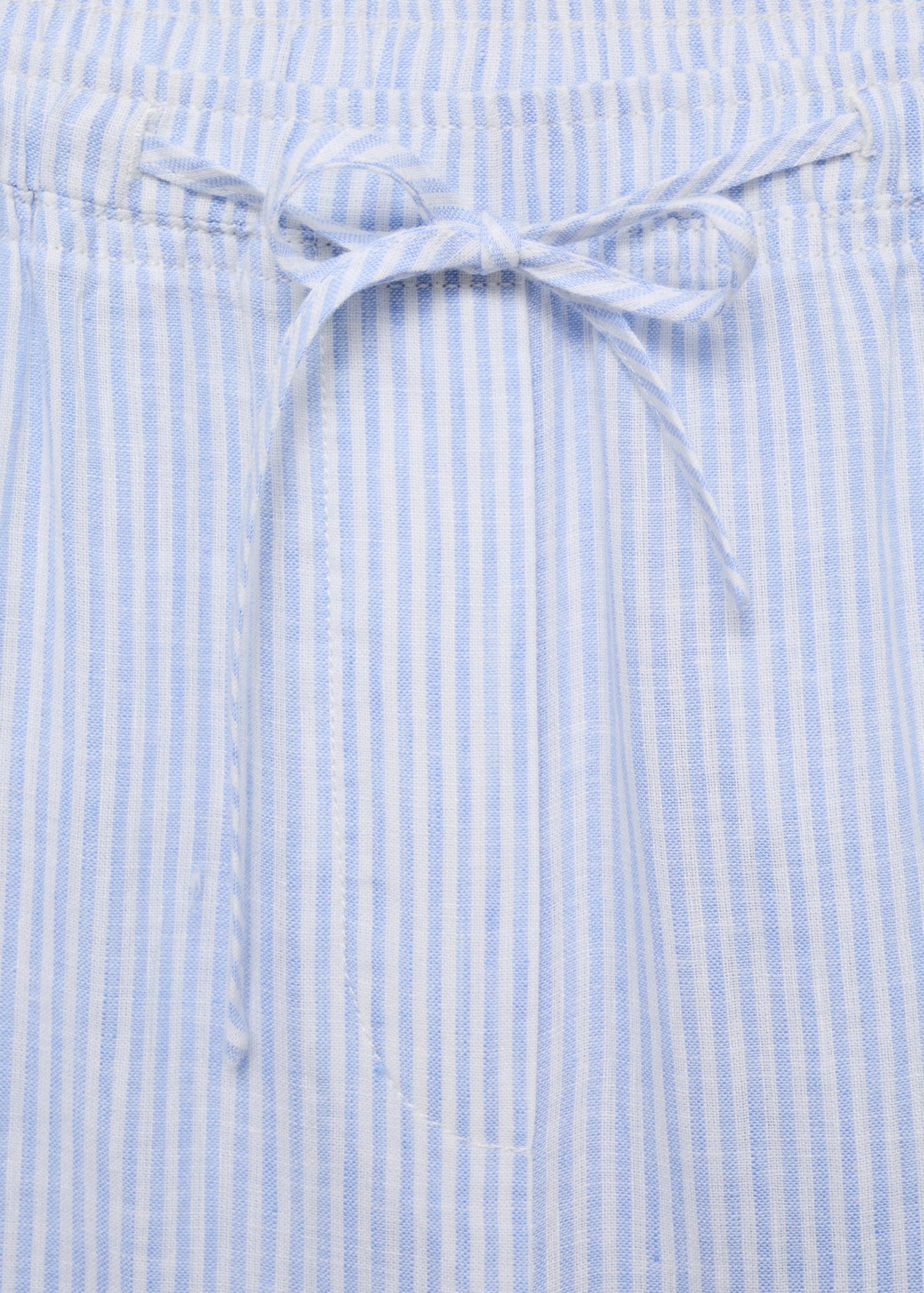 Straight Linen Trousers - Sky Blue