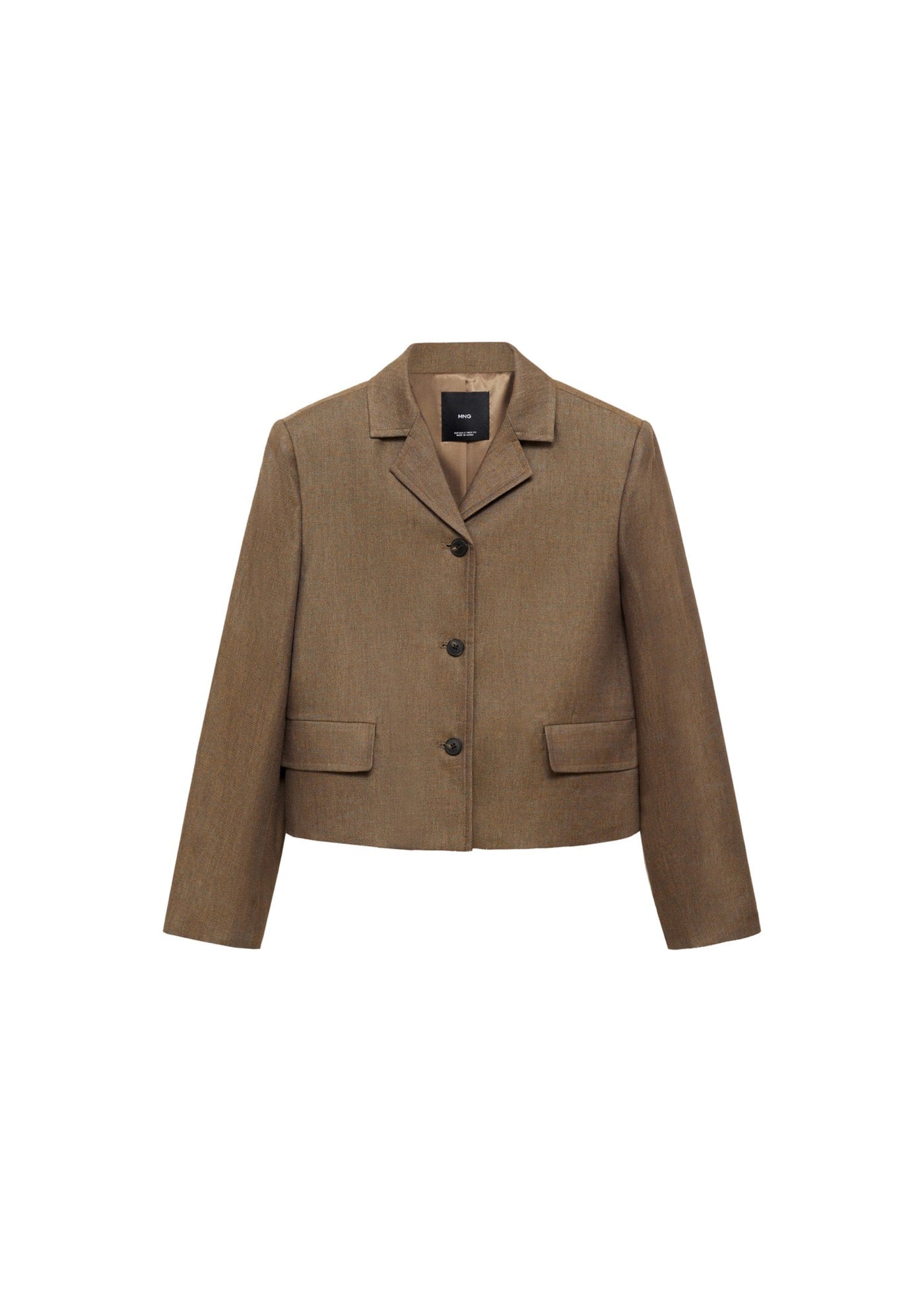 Blazer Crop En Lin Mélangé