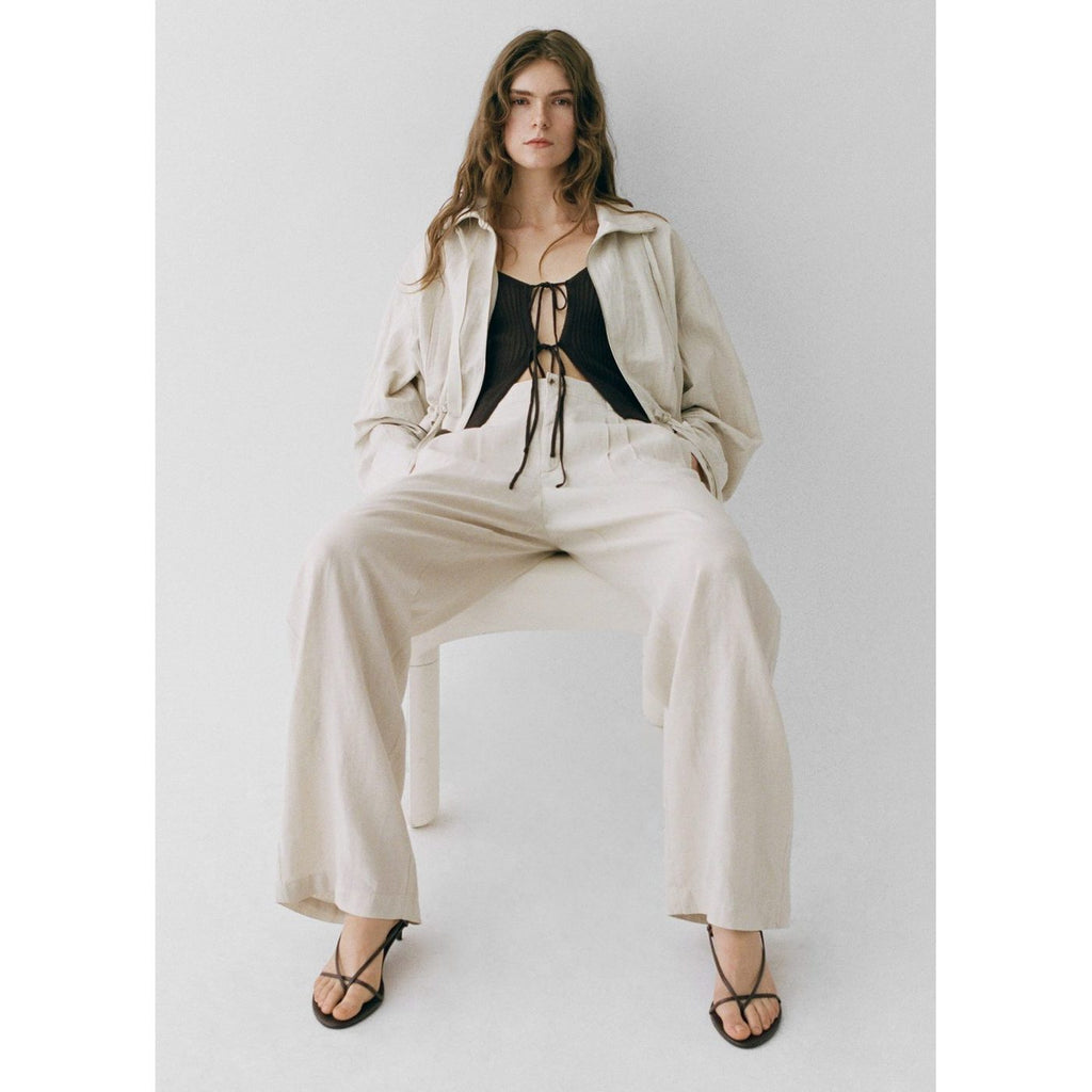 Pantalon Lin Bouton Écaille