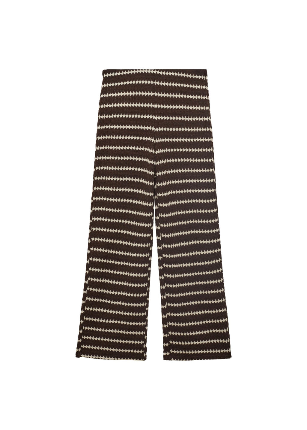 Pantalon Maille En Imprimé Géométrique - Brown