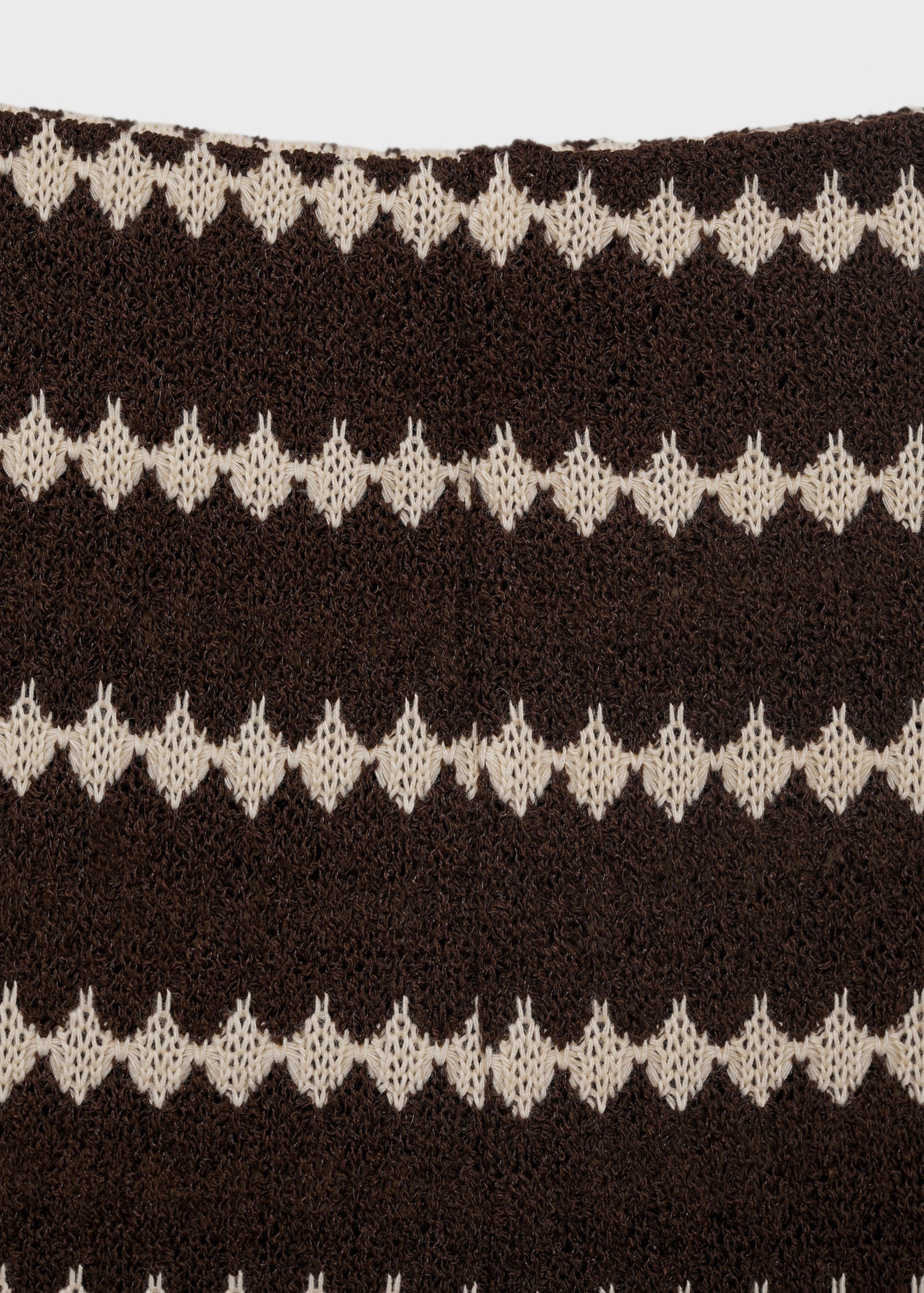 Pantalon Maille En Imprimé Géométrique - Brown
