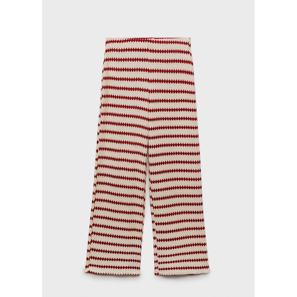 Pantalon Maille En Imprimé Géométrique