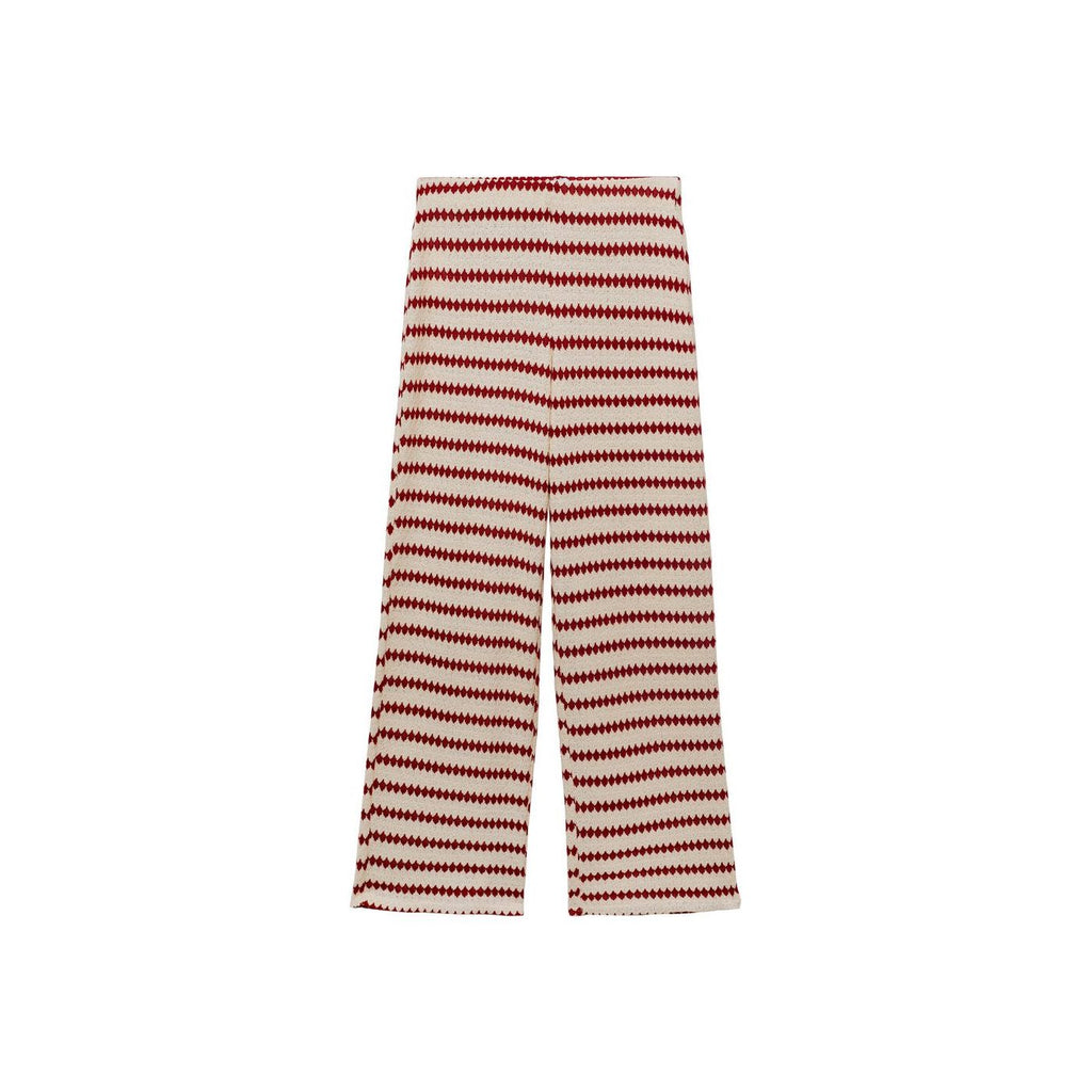 Pantalon Maille En Imprimé Géométrique