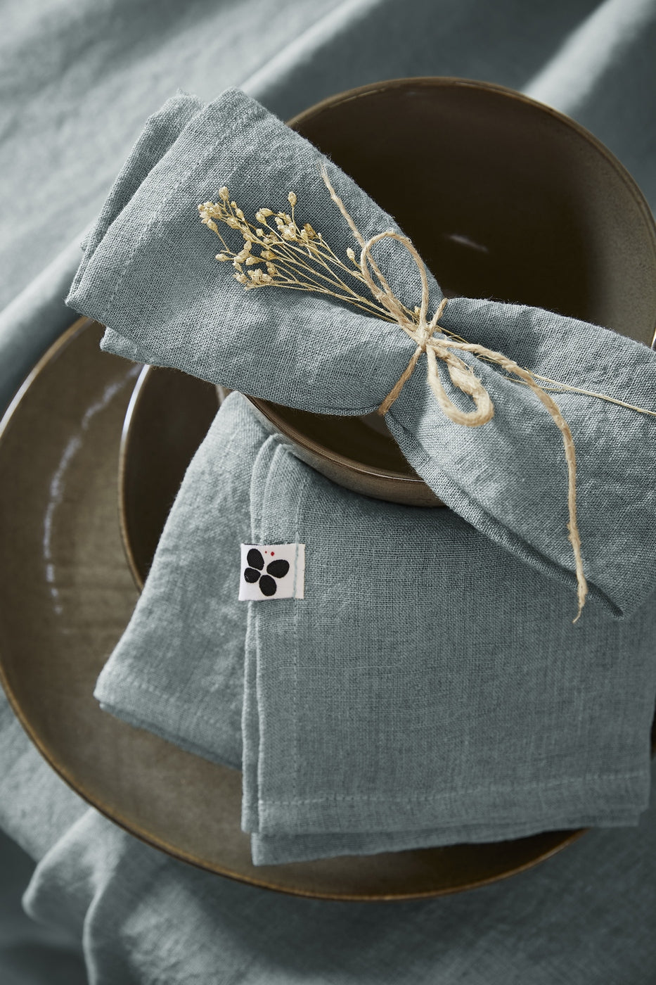 Set of Towels - Washed Linen - Soline - Azure