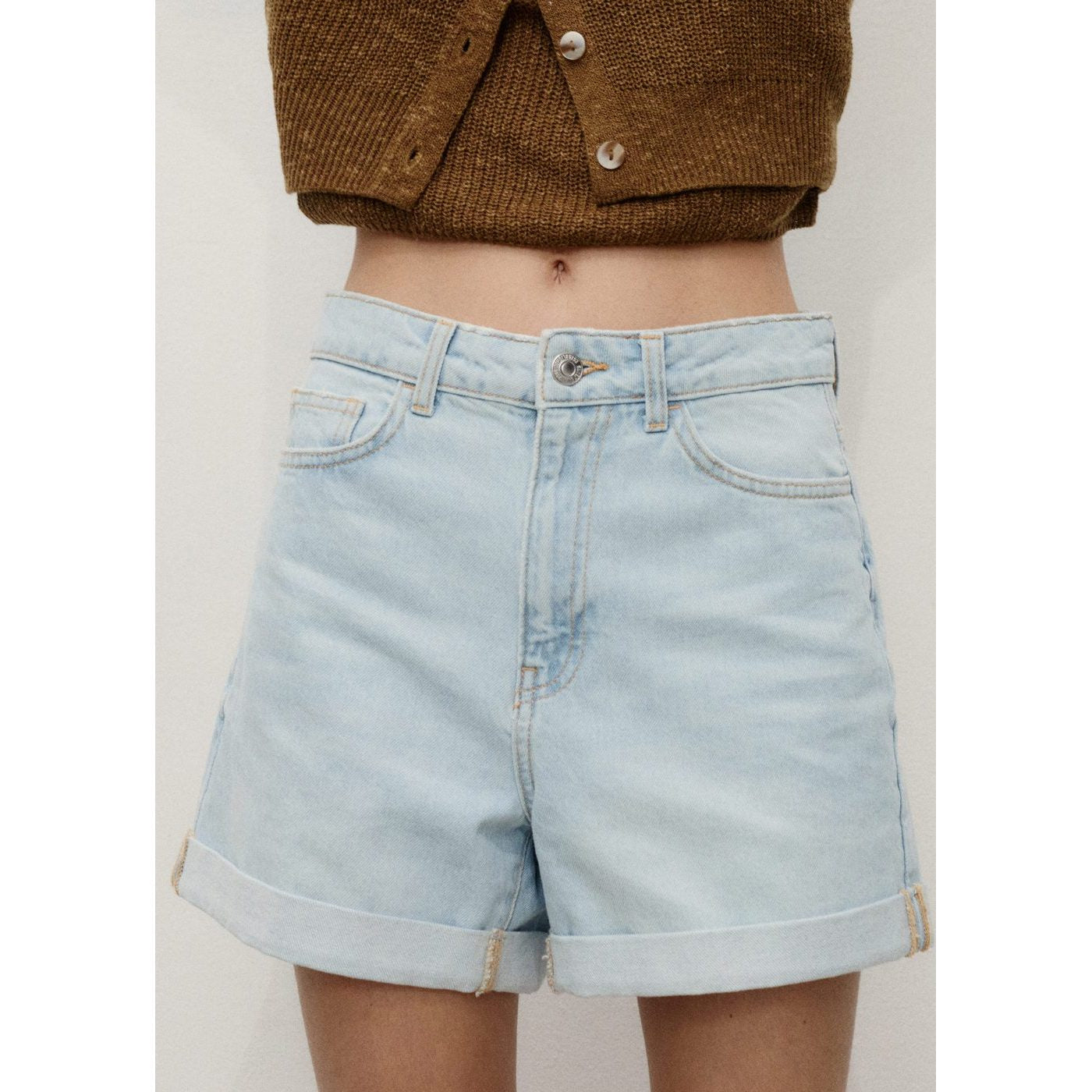 Mom Shorts - Light Blue