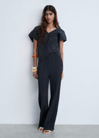 Pantalon Droit Plissé - Blue