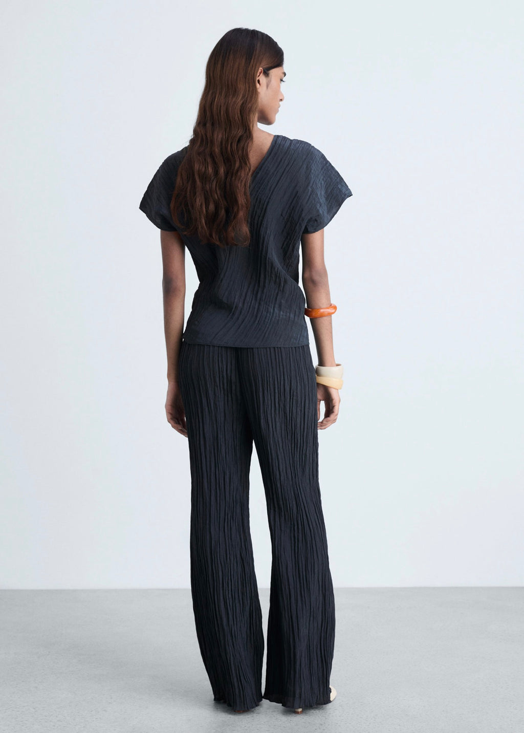 Pantalon Droit Plissé - Blue