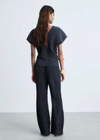 Pantalon Droit Plissé - Blue