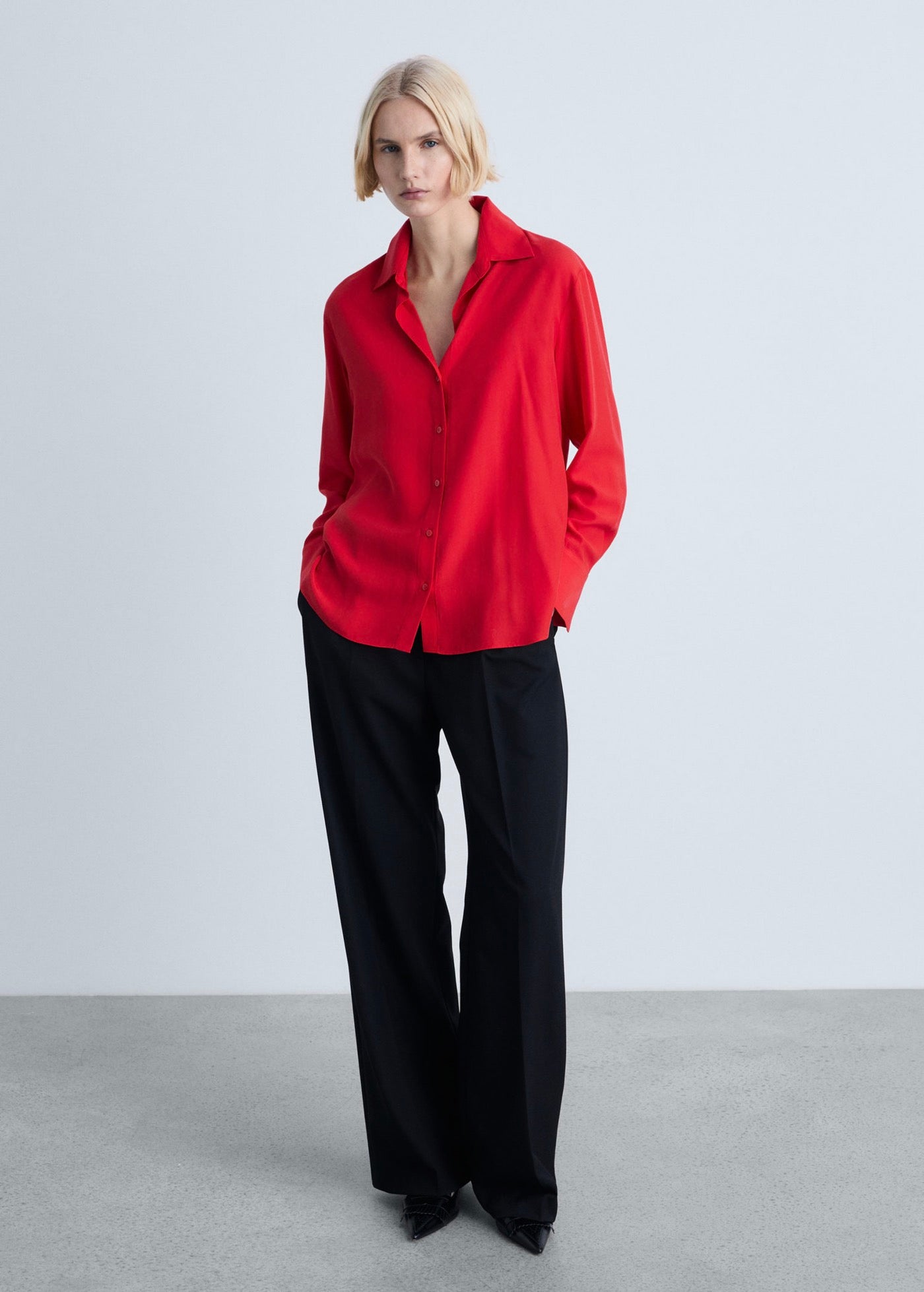 Fluid Lyocell Shirt - Red