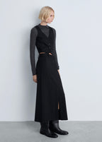 Gilet De Costume À Fines Rayures - Black
