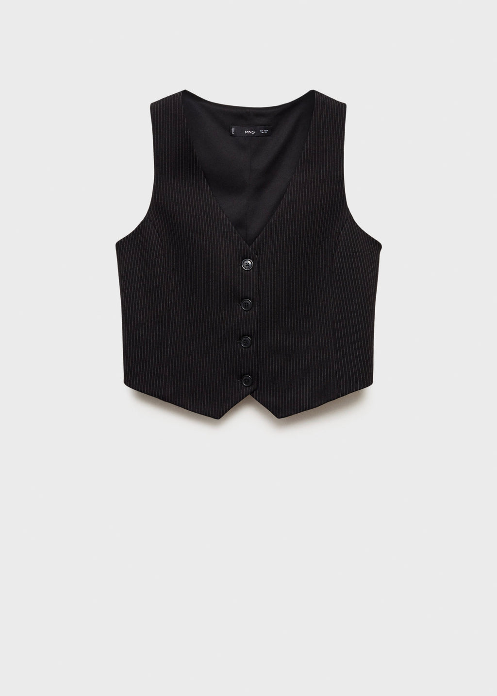 Gilet De Costume À Fines Rayures - Black