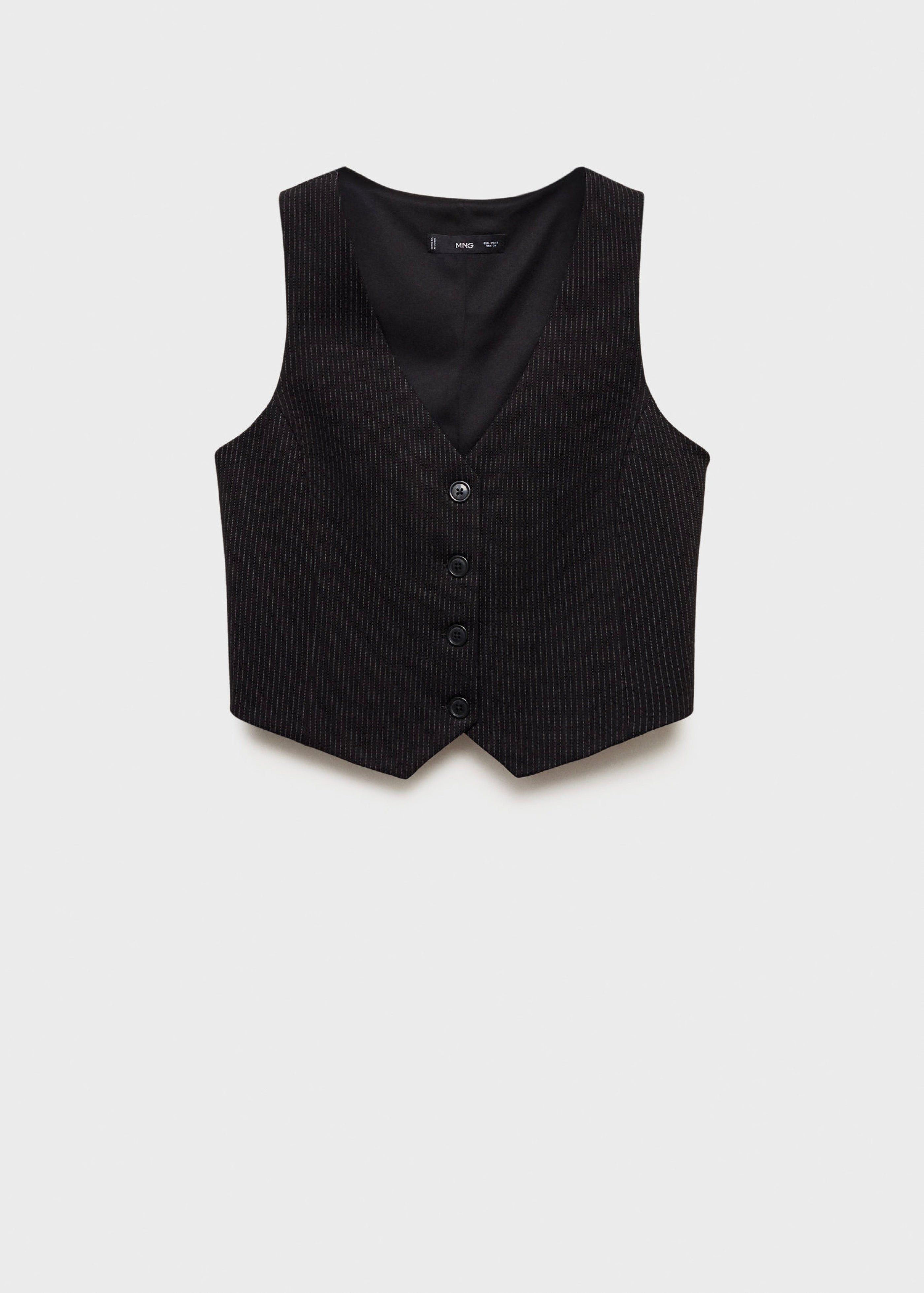 Gilet De Costume À Fines Rayures - Black