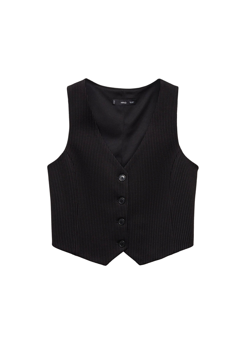 Gilet De Costume À Fines Rayures - Black