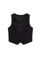 Gilet De Costume À Fines Rayures - Black
