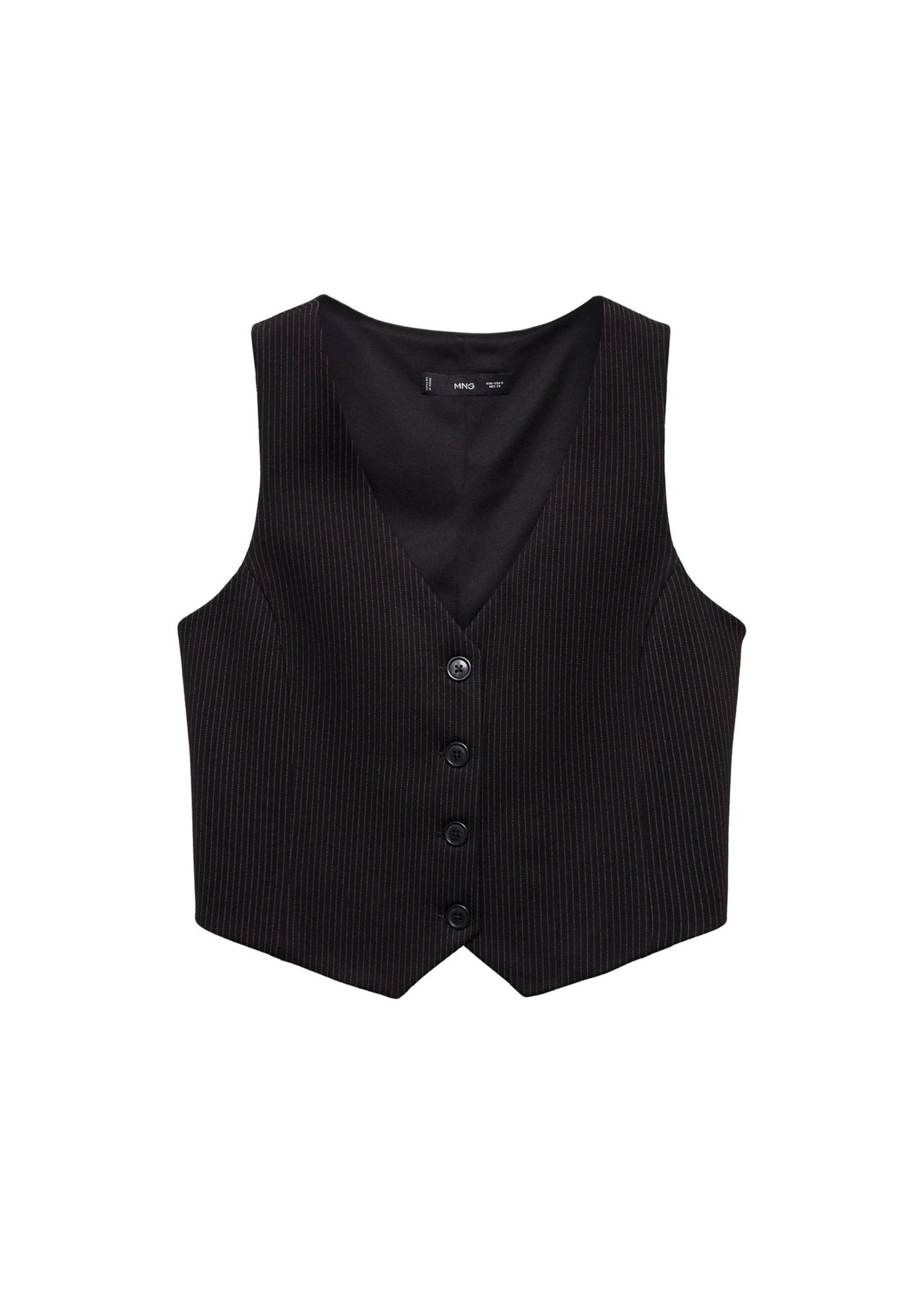 Gilet De Costume À Fines Rayures - Black