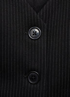 Gilet De Costume À Fines Rayures - Black