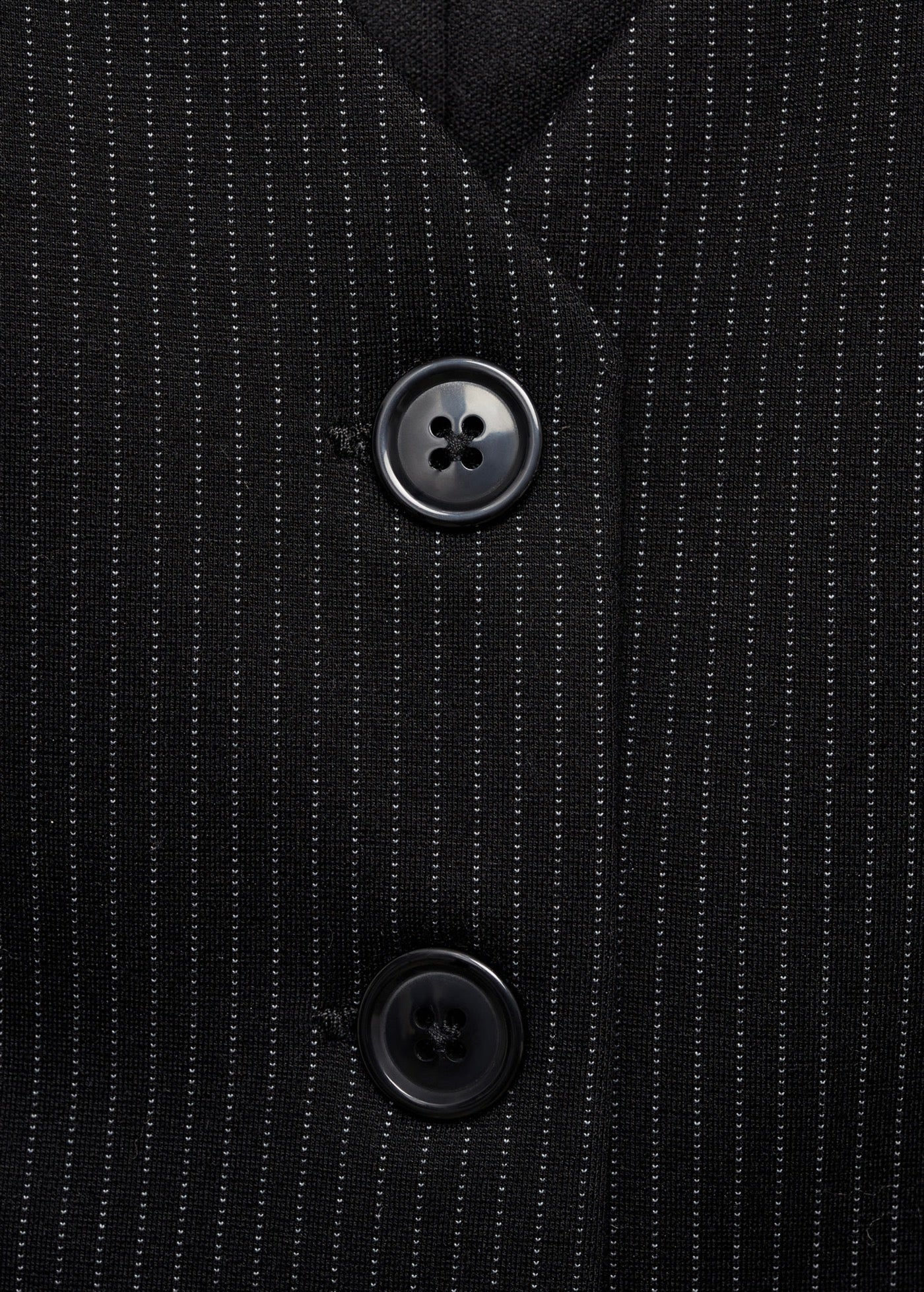 Gilet De Costume À Fines Rayures - Black