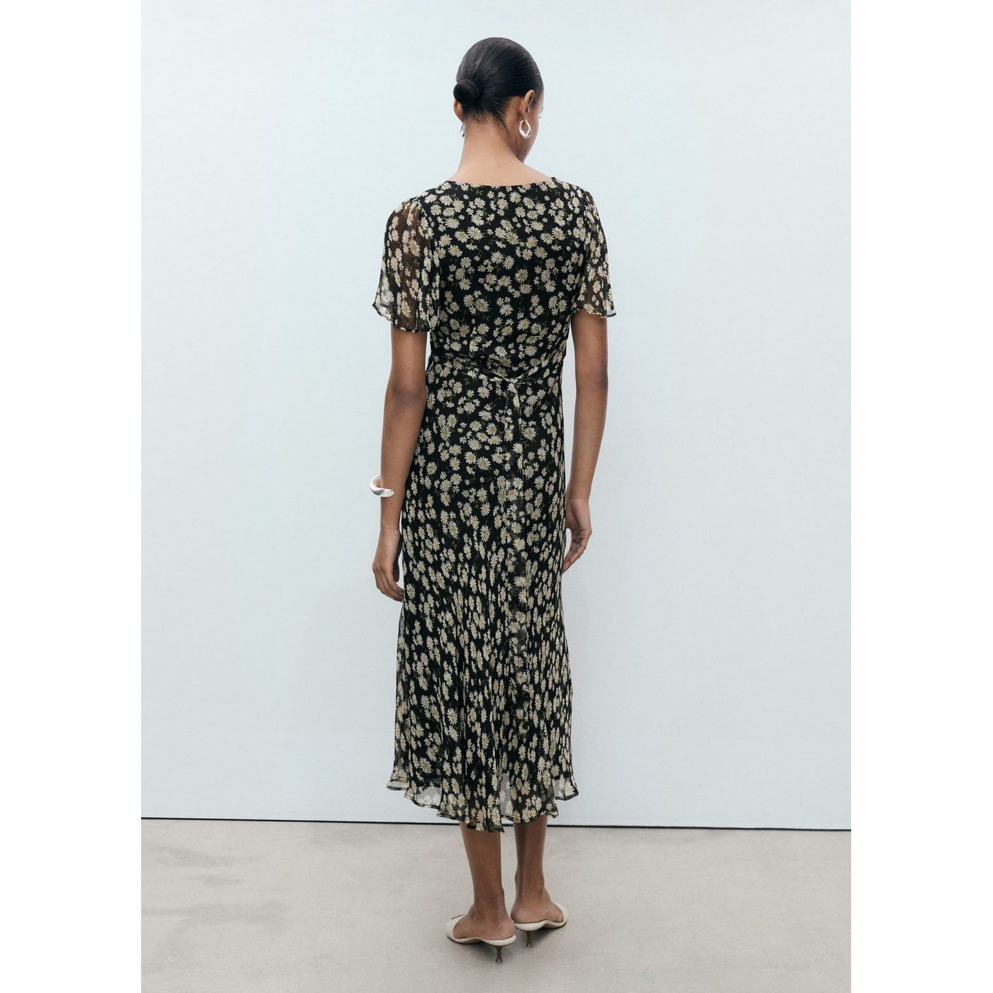Robe Midi Droite À Imprimé Fleuri