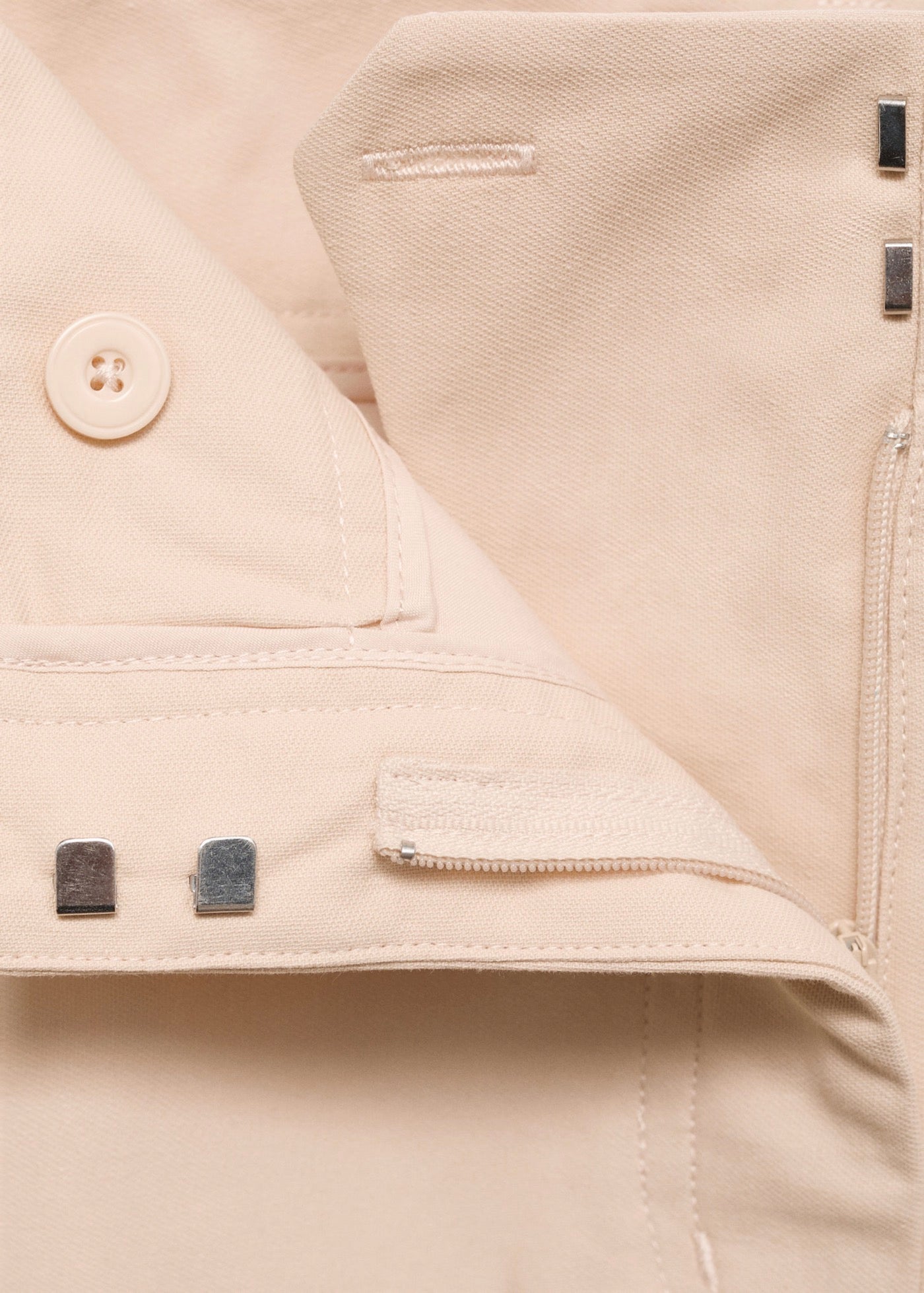 Pantalon Coton Droit Taille Moyenne - Ecru