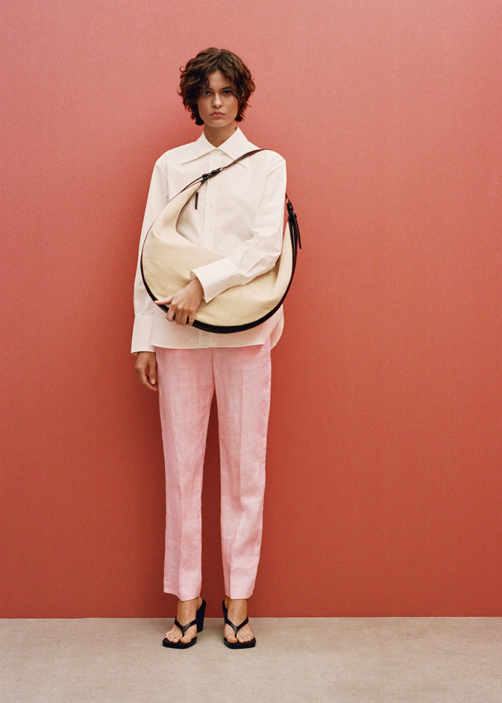 Pantalon De Costume Lin - Light Pink