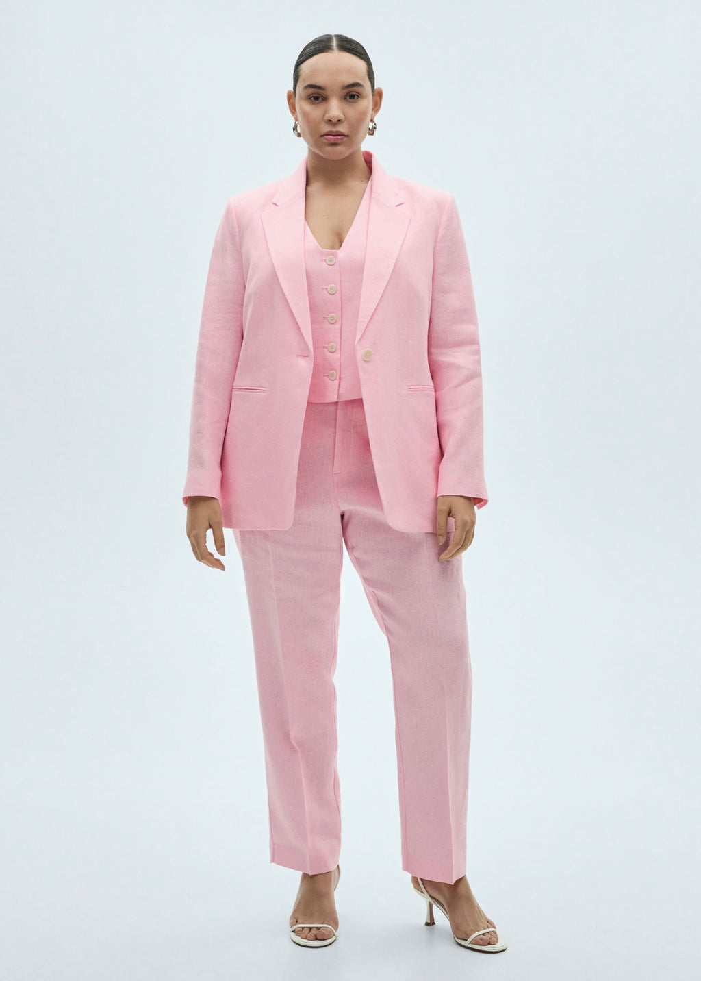 Pantalon De Costume Lin - Light Pink