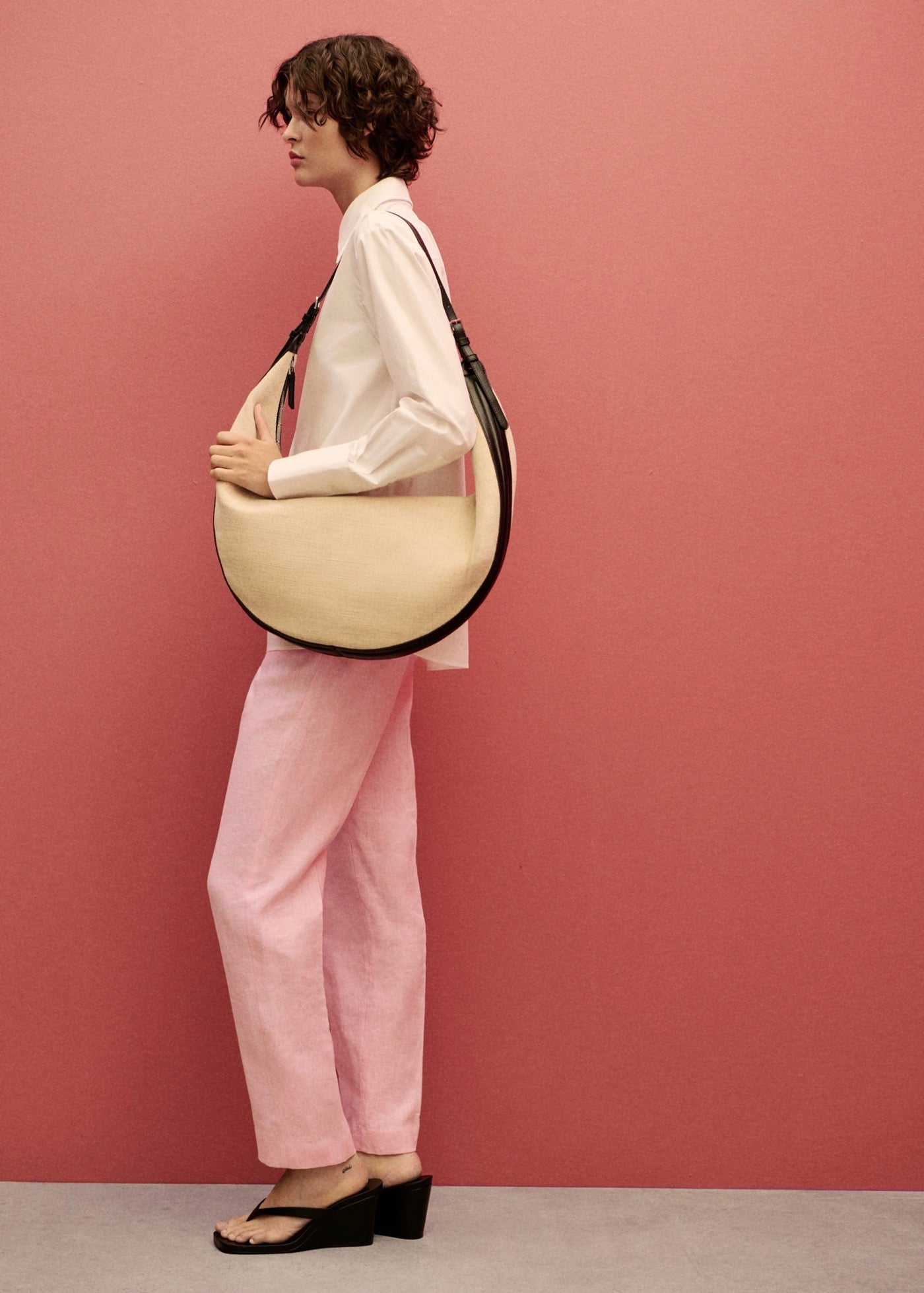 Pantalon De Costume Lin - Light Pink
