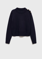 Strikket pullover med smykkeknapper
