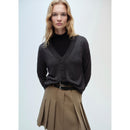 Cardigan Maille Col V - Dark Heather Grey