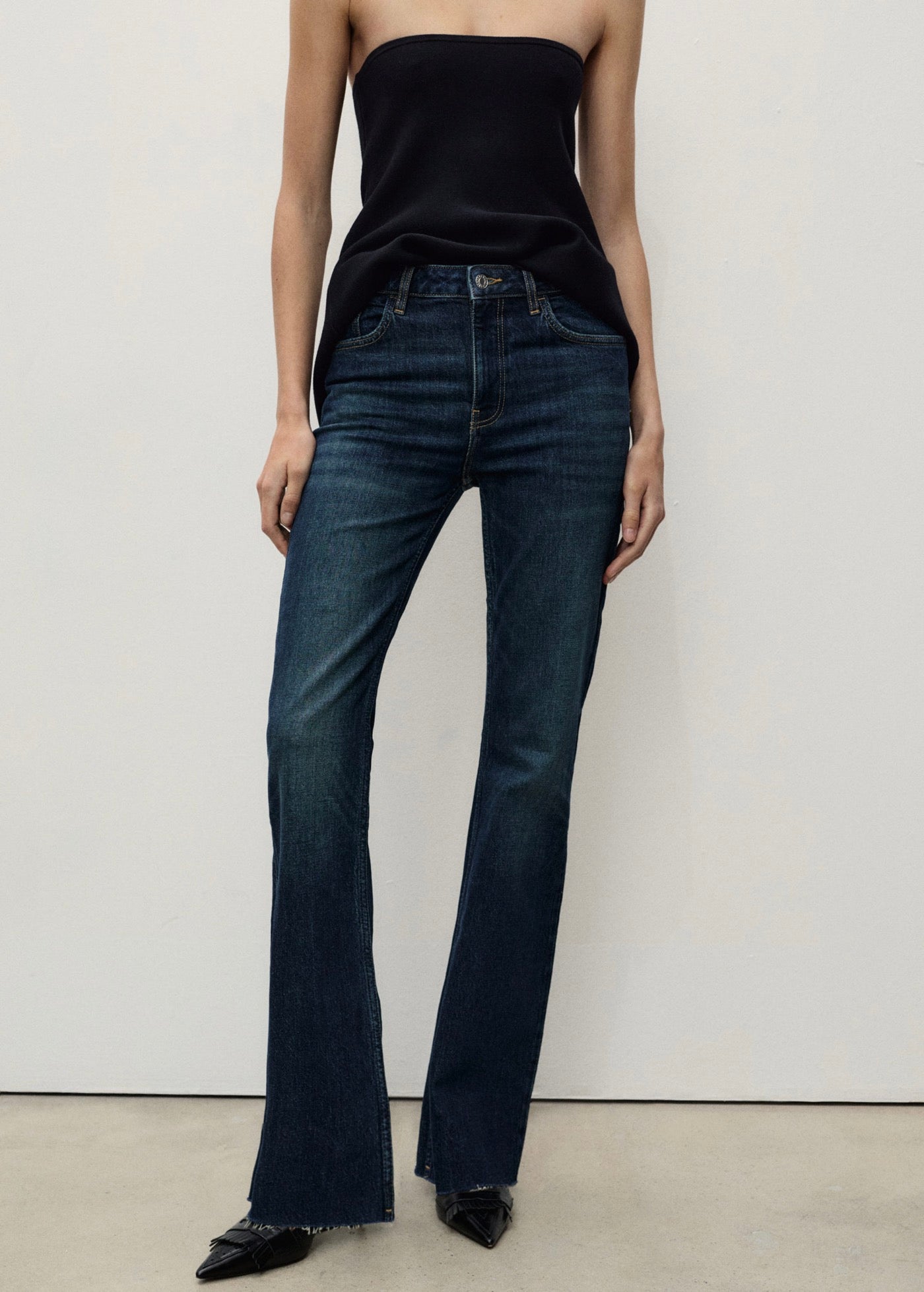 Jean Fiona Flare Taille Normale - Dark Blue