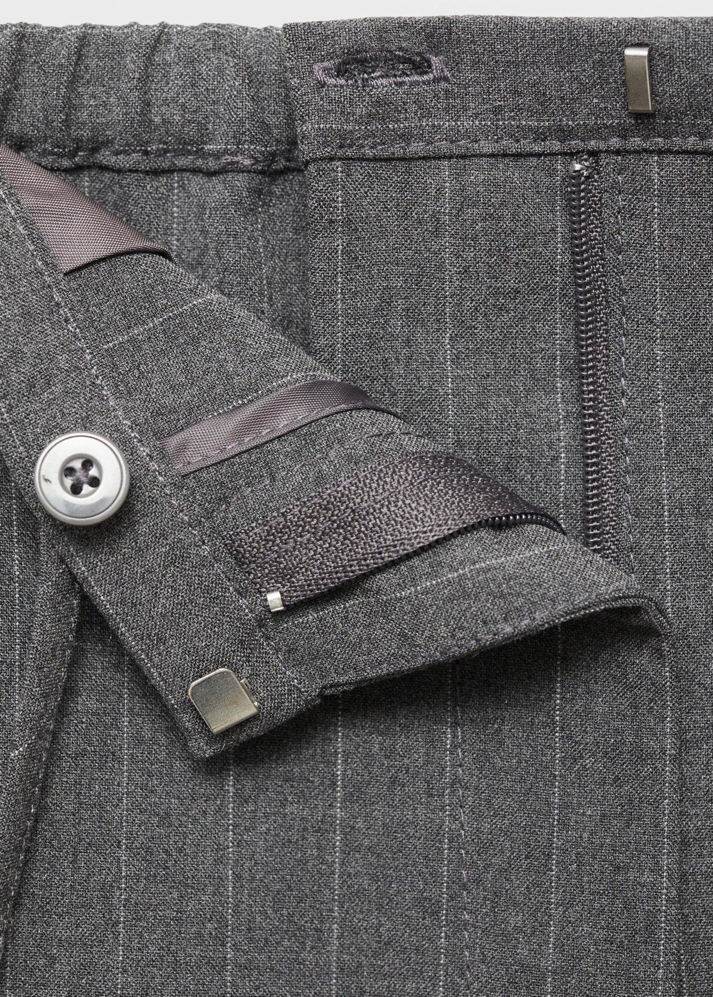 Pantalon Droit Fines Rayures - Grey