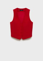 Gilet Costume Boutons - Red